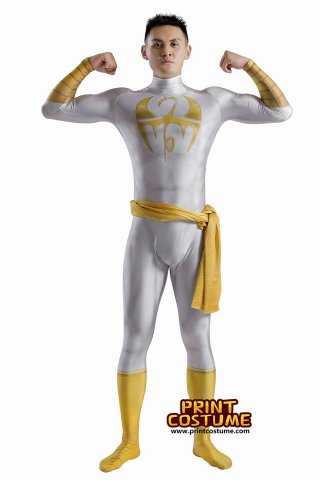 Custom Iron Fist White Spandex Suit