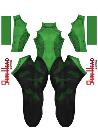 Gun Head Design Cammy Dye Sublimation On Spandex