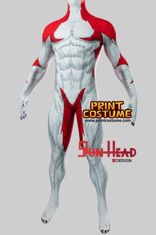 Gun Head Design Toon Red Wolf Dye Sublimation