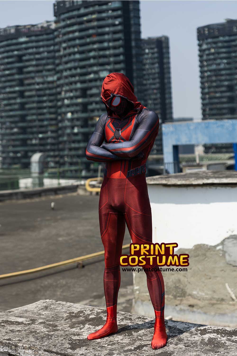 Gun Head Design Crimson Dye Sublimation On Spandex [20210013] - $65 :  printcostume